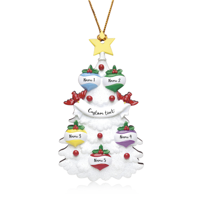 5 Names - Personalised Christmas Tree Ornament Customised Name & Text Wooden Hanging Ornaments Christmas Gift for Family-Jessemade AU