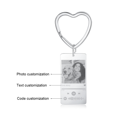 Personalised Rectangular Pendant Spotify Code Keychain-Both side can be customised-Jessemade AU