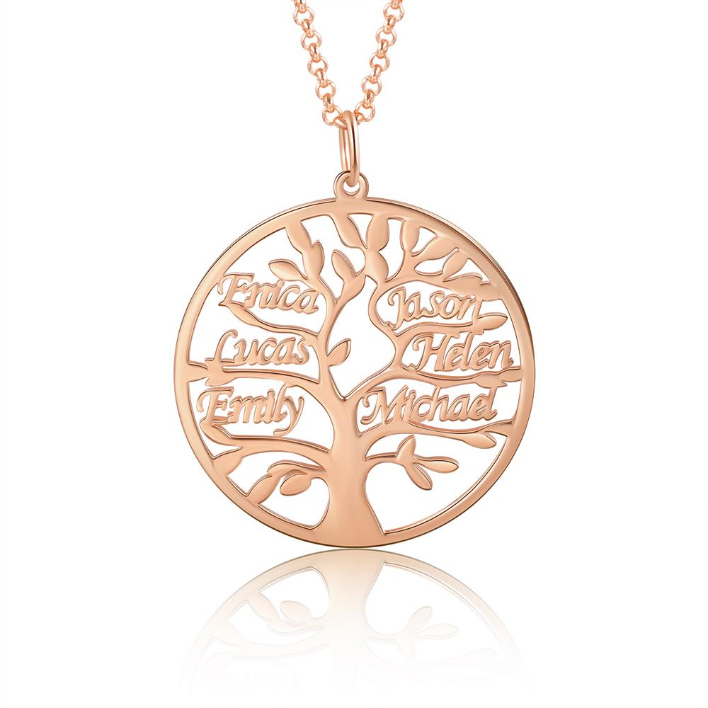 Personalised Family Tree Name Necklace Custom 6 Names Name Necklace-Jessemade AU
