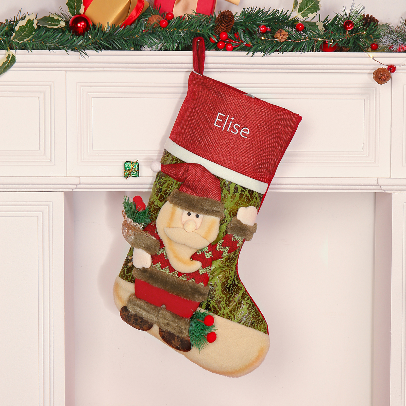 Personalised Christmas Stockings Ornaments Custom 1 Name Christmas Socks Gifts for Family Friends-Jessemade AU