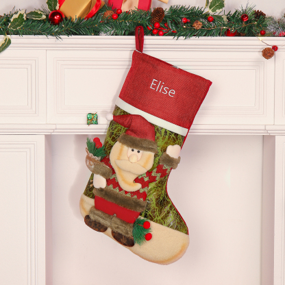 Personalised Christmas Stockings Ornaments Custom 1 Name Christmas Socks Gifts for Family Friends-Jessemade AU