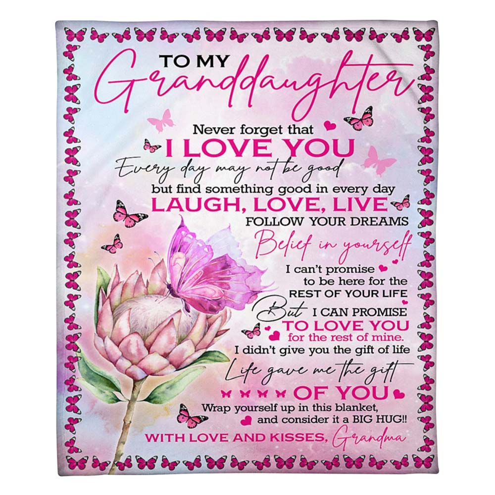 Grandma To Granddaughter, Never Forget That I Love You, Flannel Blanket-Jessemade AU