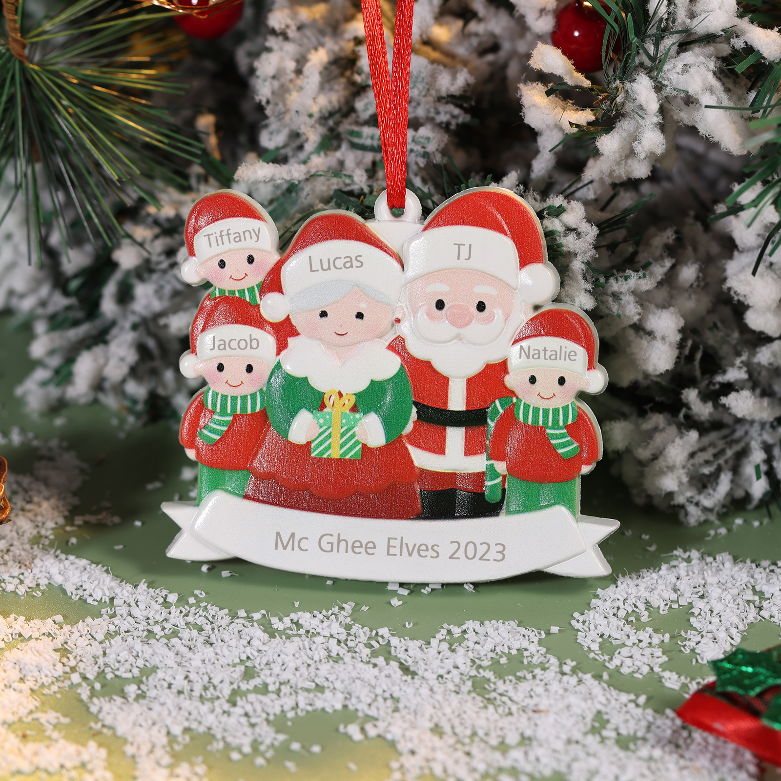 5 Names -  Personalised Resin Santa Claus Hanging Ornaments Customised Name & Text Christmas Ornament Gift for Family Friends-Jessemade AU