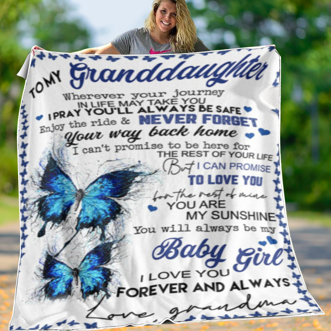 To My Granddaughter, Fleece Blanket-Jessemade AU