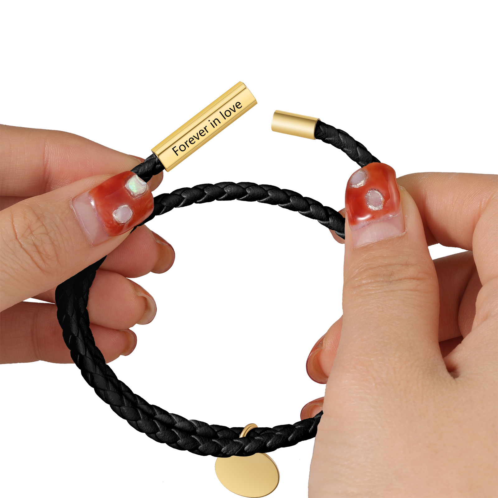 Personalised Leather Bracelet Custom Photo & Text Bracelet Couple Gift for Him/Her-Jessemade AU