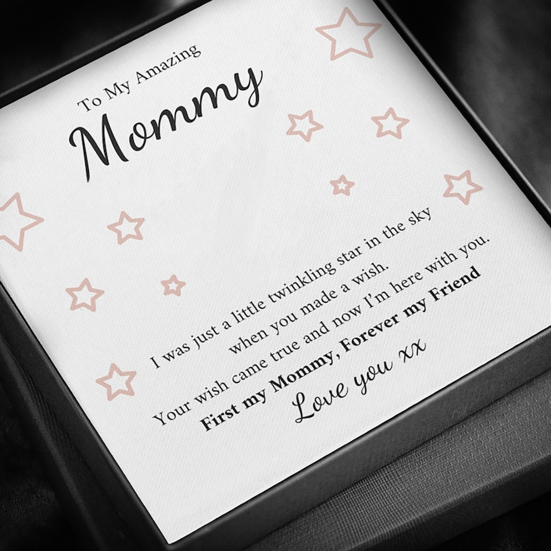 To My Amazing Mommy, "I Was Just A Little Twinkling Star In The Sky", Exquisite Jewelry Gift Box With Message Card-Jessemade AU