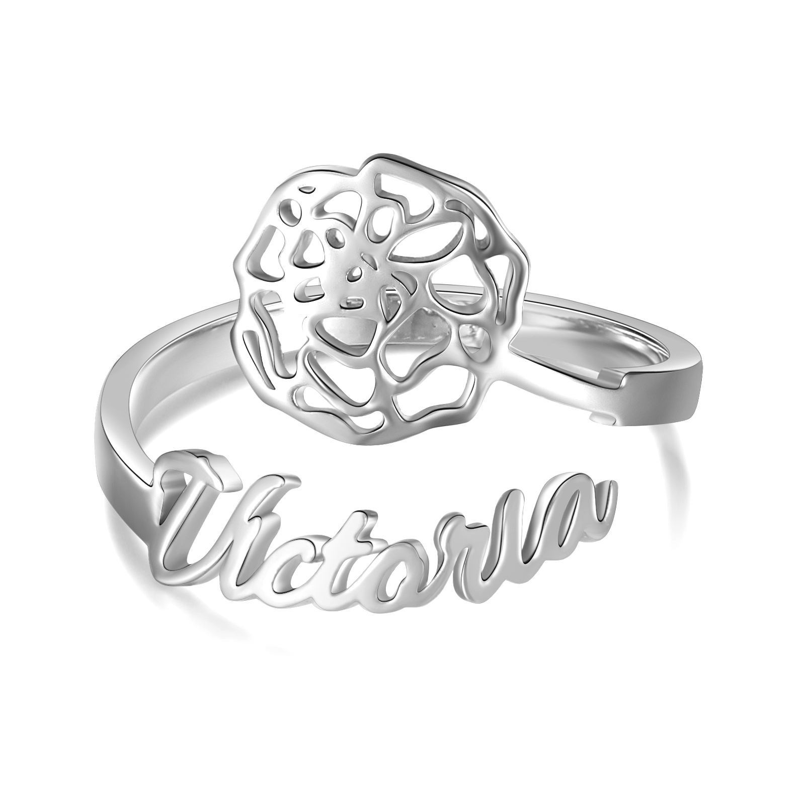 Personalised October Birth Flower Ring With Name Gifts For Her-Jessemade AU