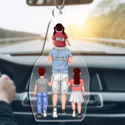 Personalised Family Hanging Ornament Custom 2–9 Names Keychain Acrylic Pendant Gift for Dad/Mum