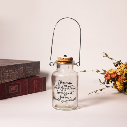 Memorial Jar Night Light "I Have An Angel Looking Out for Me"-Jessemade AU