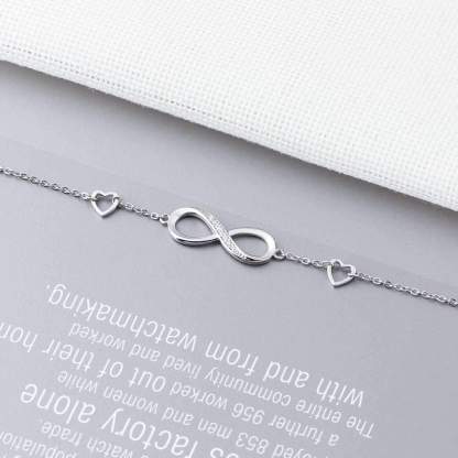 Adjustable  925 Sterling Silver Infinity Bracelets for Women-Jessemade AU