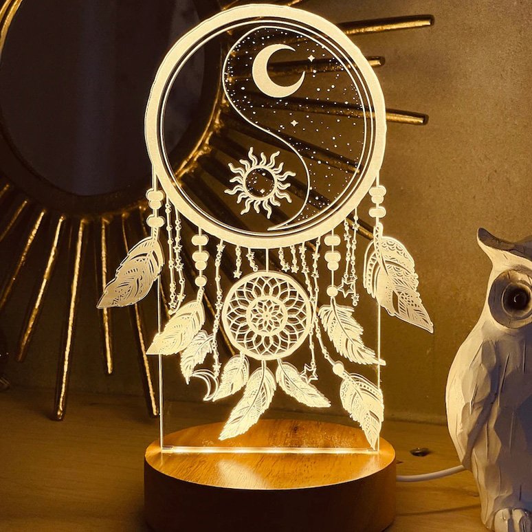 Personalised Dream Catcher Night Light Custom Name Gifts For Kids-Jessemade AU