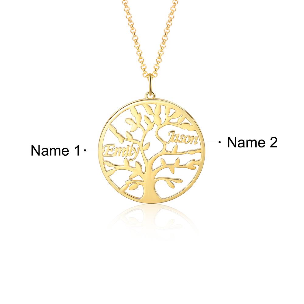 Personalised Family Tree Name Necklace Custom 2 Names Name Necklace-Jessemade AU