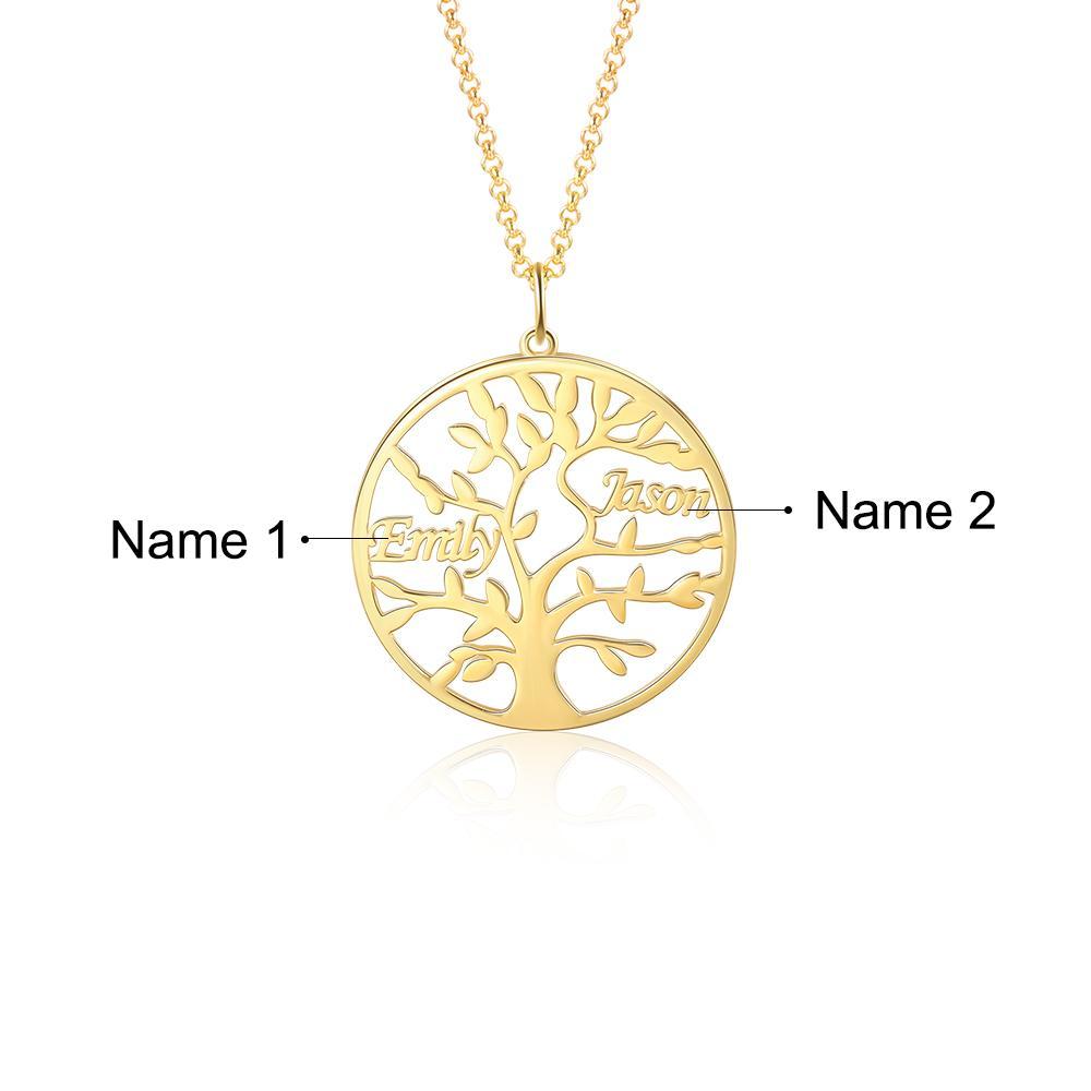 Personalised Family Tree Name Necklace Custom 2 Names Name Necklace-Jessemade AU