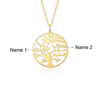Personalised Family Tree Name Necklace Custom 2 Names Name Necklace-Jessemade AU