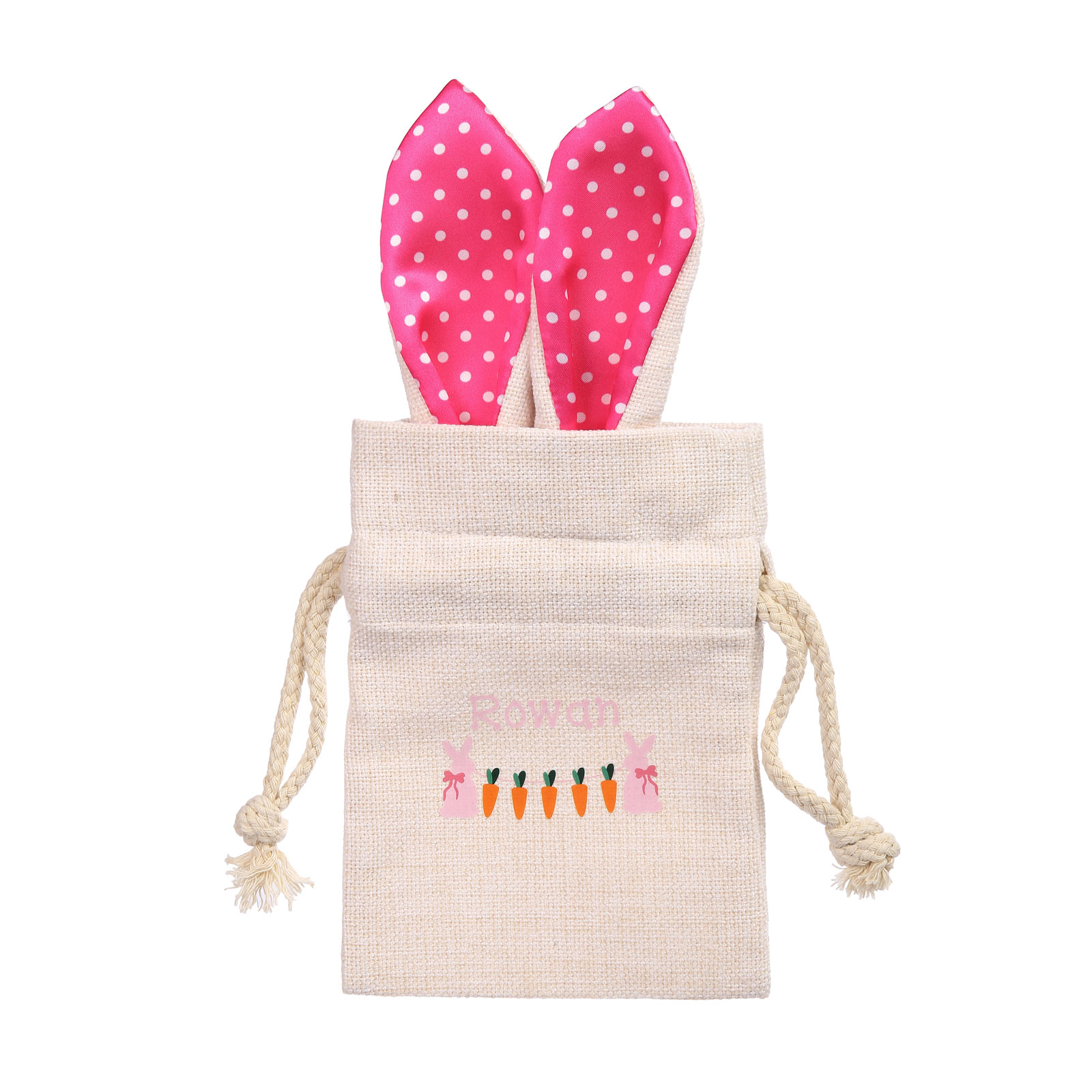 Personalised Bunny Tote Bag Customised with Name Bunny Drawstring Bag Easter Gifts-Jessemade AU