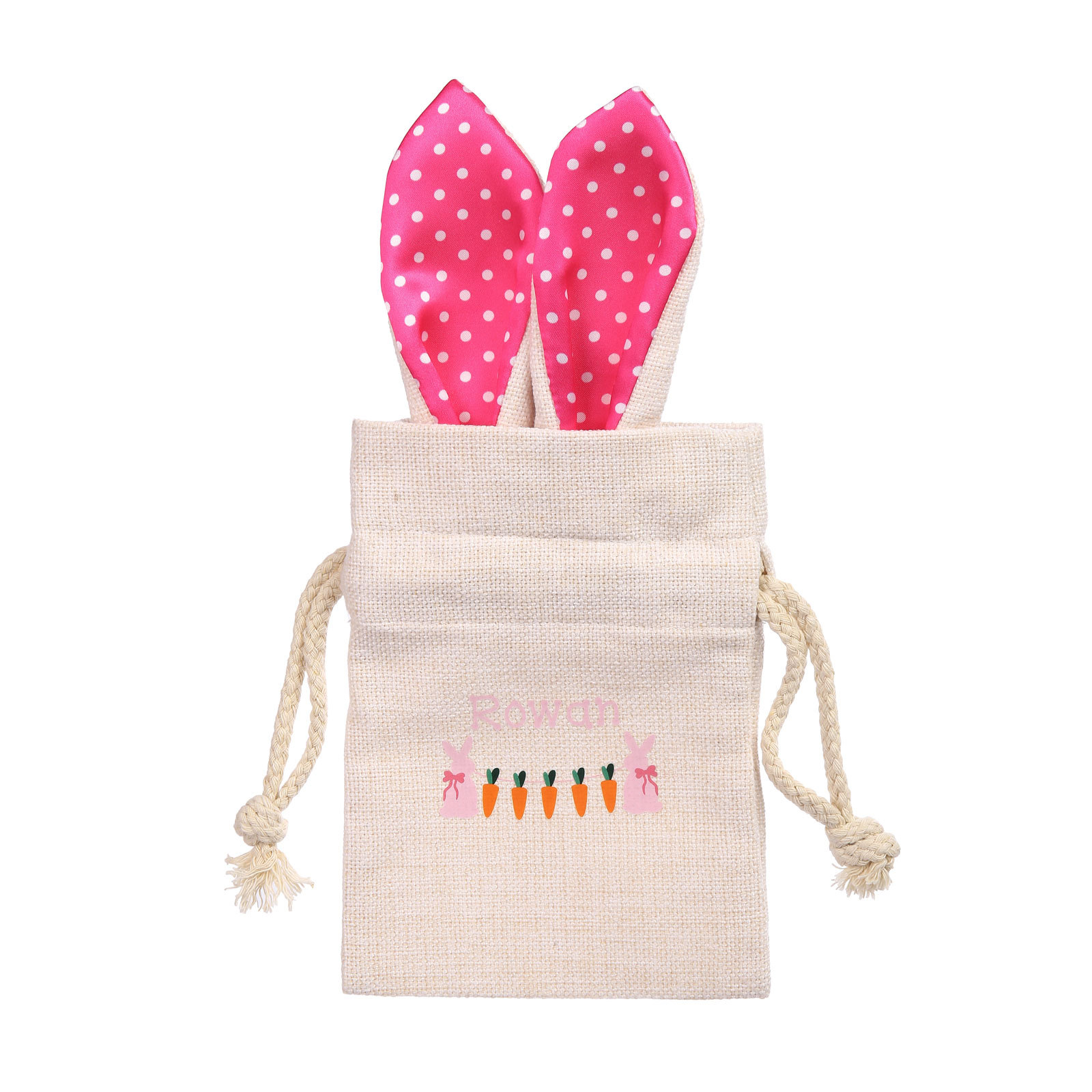 Personalised Bunny Tote Bag Customised with Name Bunny Drawstring Bag Easter Gifts-Jessemade AU