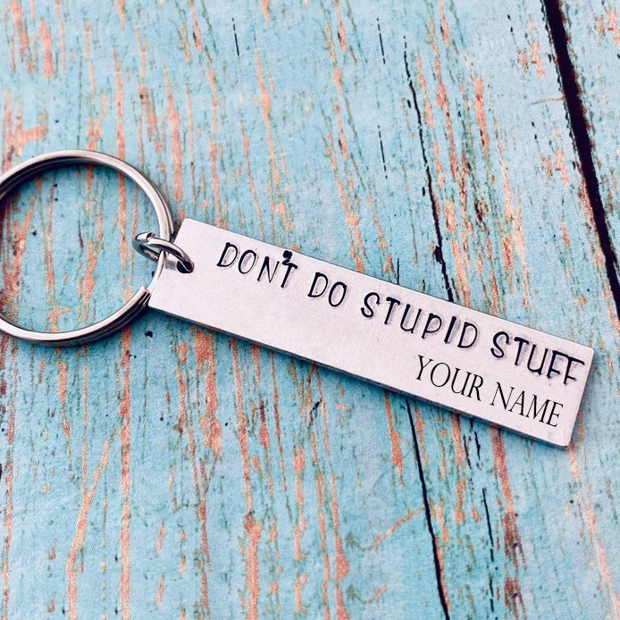 Don't Do Stupid Personalised Funny Keychain Gifts For Kids-Jessemade AU