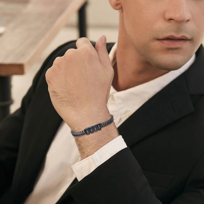 4 Names - Men's Vintage Bracelet Customised Name Stainless Steel Bracelet Personalised Gift for Him-Jessemade AU