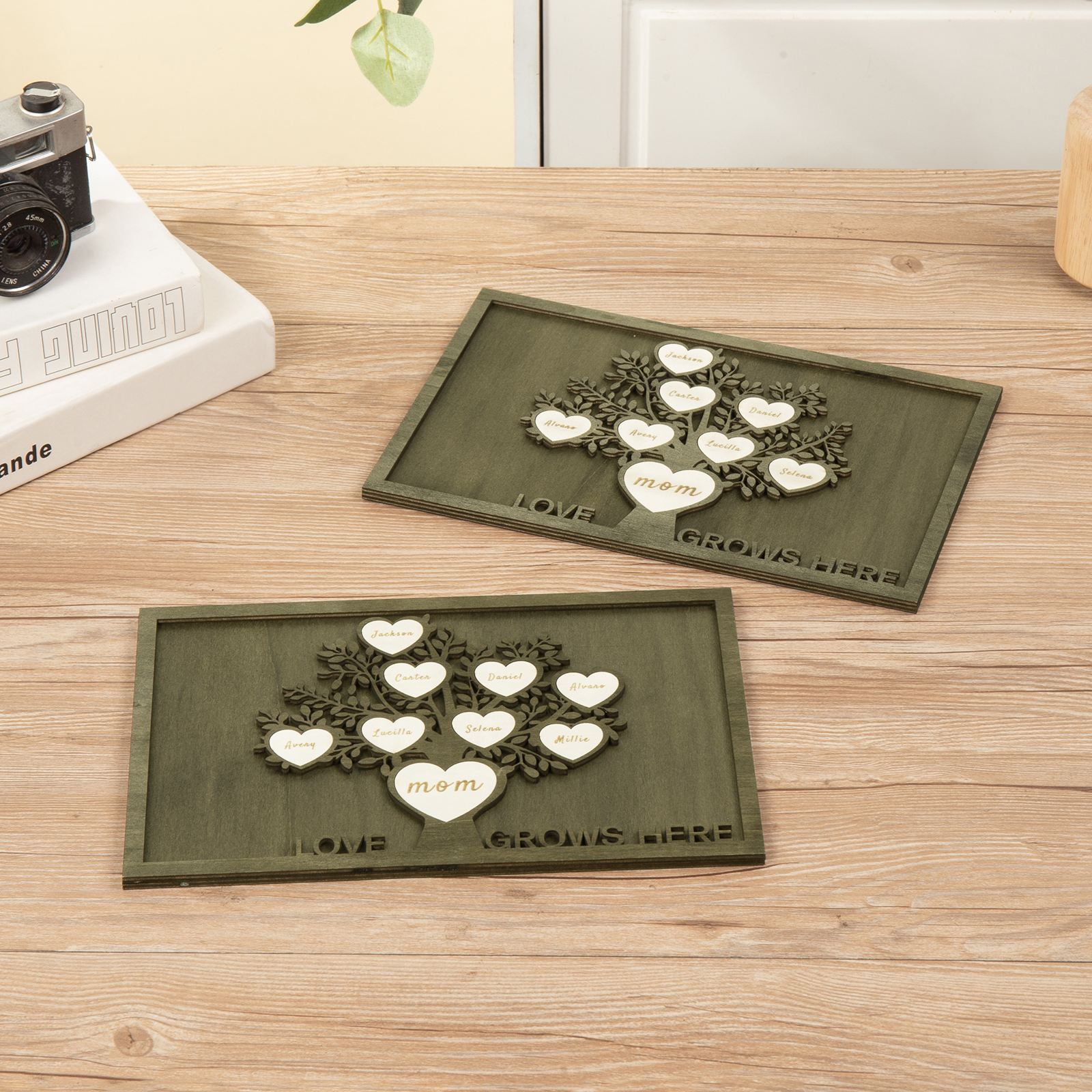 Family Tree Wood Frame Personalised Family Tree Sign Custom 7 Names Plaque-Jessemade AU