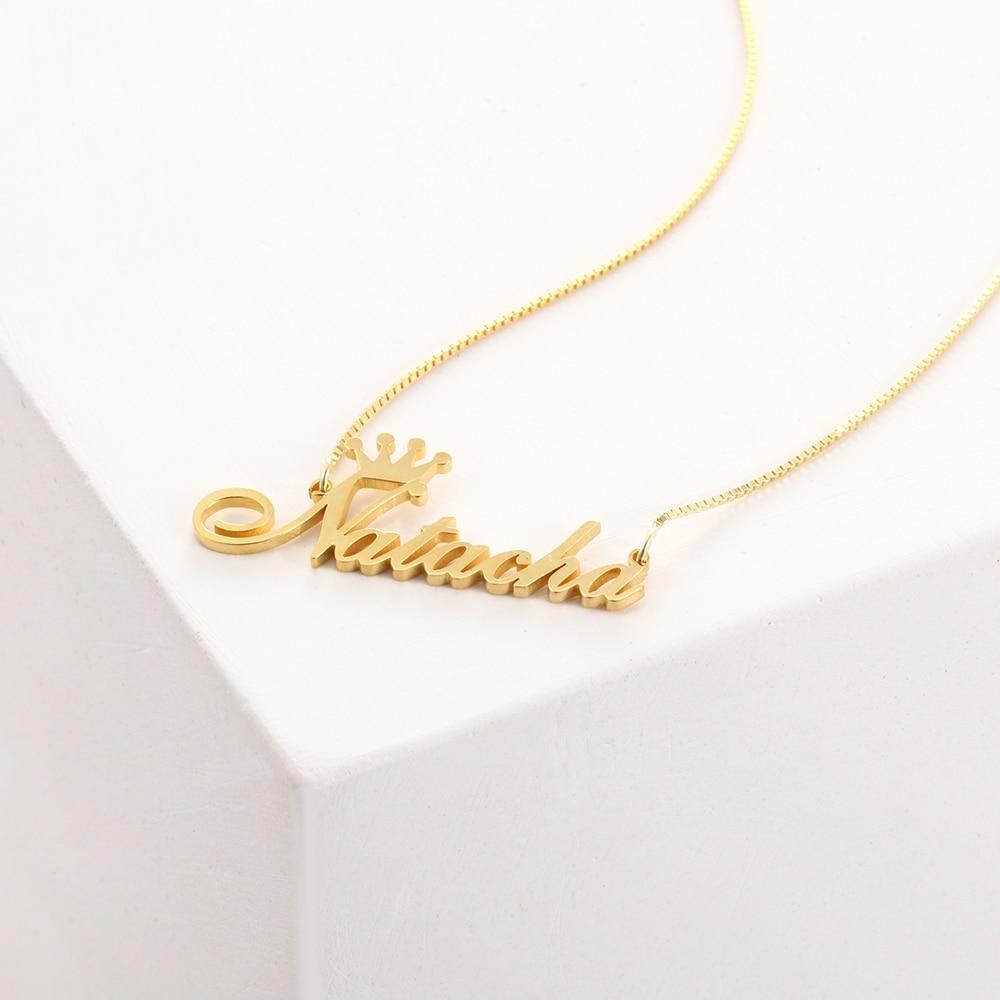 Personalised Crown Necklace Custom 1 Name Necklace Gift For Women-Jessemade AU
