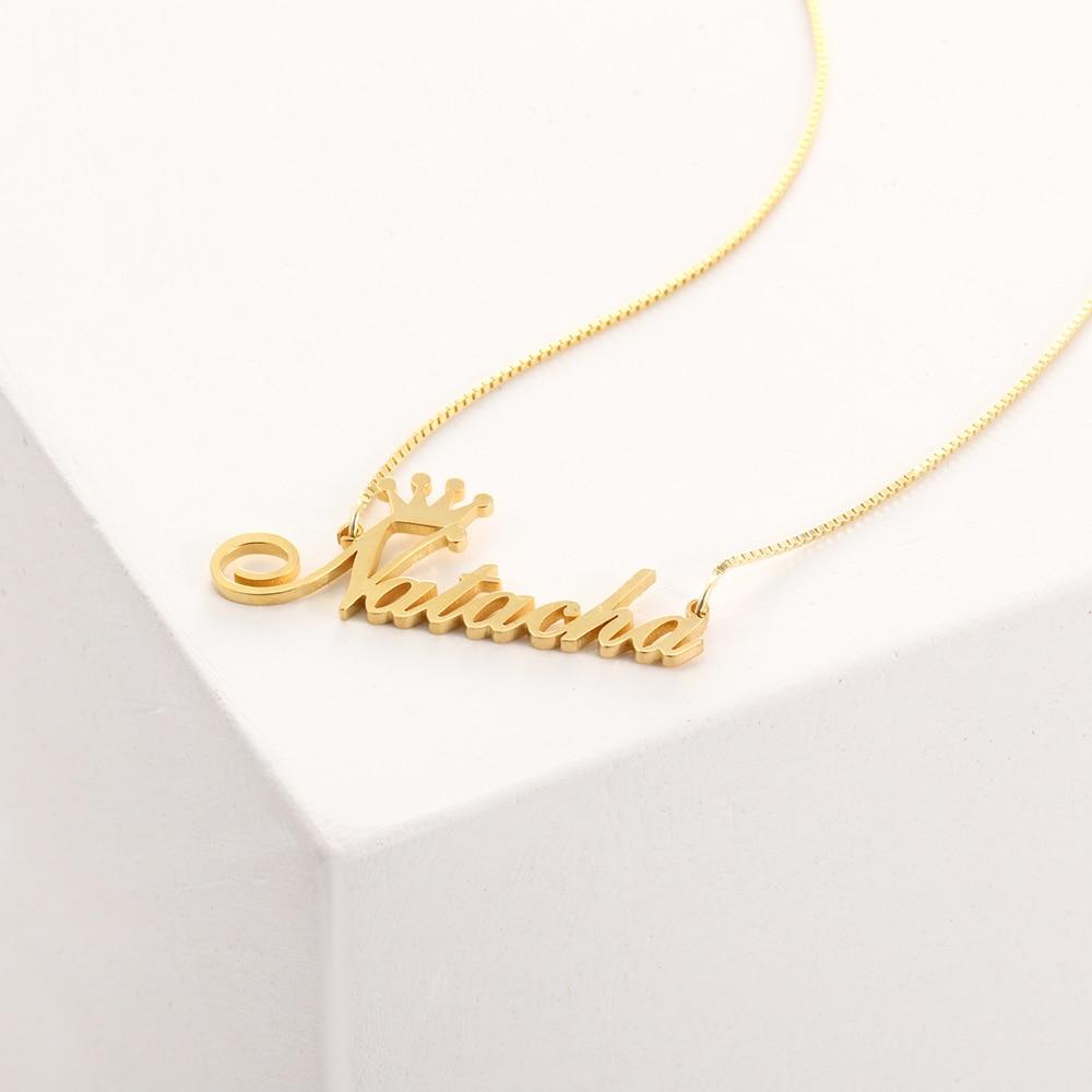 Personalised Crown Necklace Custom 1 Name Necklace Gift For Women-Jessemade AU