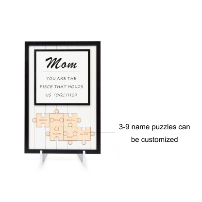 Mom Puzzle Sign Personalised 6 Names Wooden Sign Family Gifts-Mom You Are the Piece that Holds Us Together-Jessemade AU