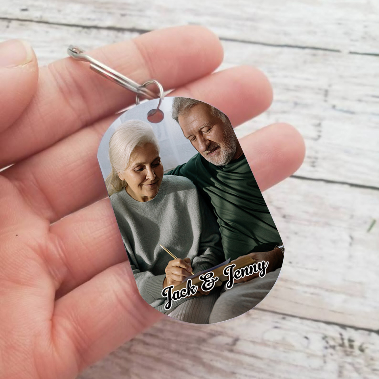 Personalised Photo Keychain Custom 2 Names Keyring Memorial Gift "I'm A Wife To A Husband With Wings"-Jessemade AU
