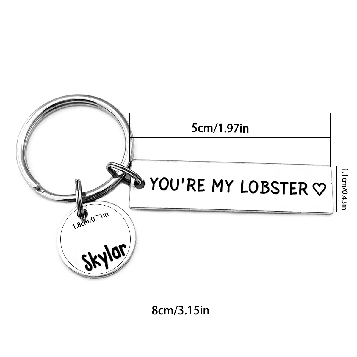 Personalised Name Keychain Funny Keychain "You're My Lobster" Gift for Couples -Jessemade AU