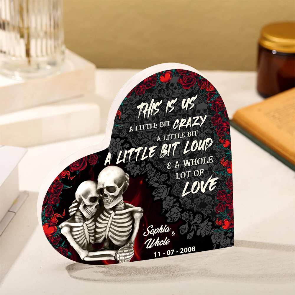 Couple Acrylic Heart Keepsake Customised 2 Names & Date Ornament Valentine's Day Gift For Couples - This Is Us, A Whole Lot Of Love-Jessemade AU
