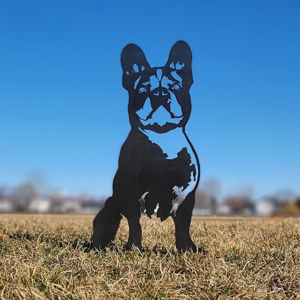 French Bulldog Metal Dog Silhouette Garden Yard Decoration-Jessemade AU