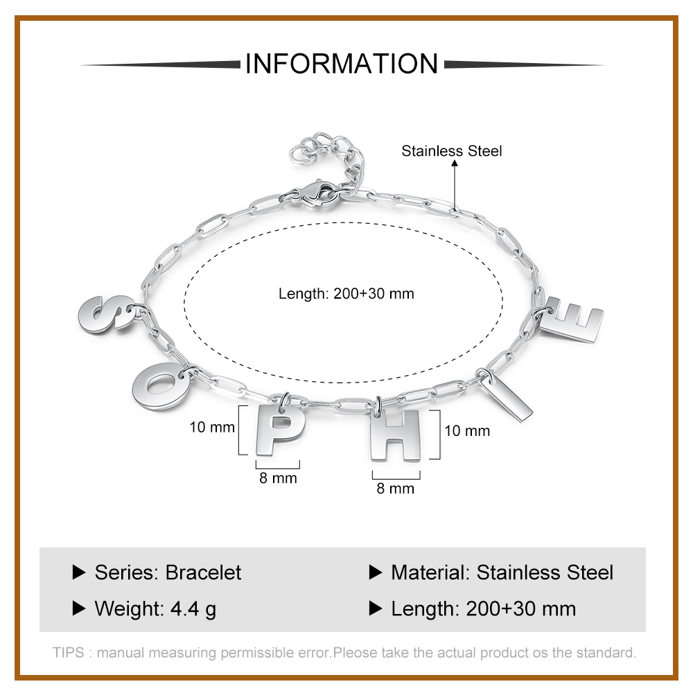 Personalised 8 Letters Bracelet-Jessemade AU