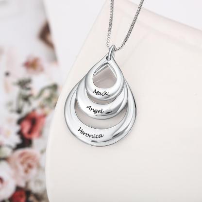 Unisex Personalised Custom 3 Names Necklace for 3 friends-Jessemade AU