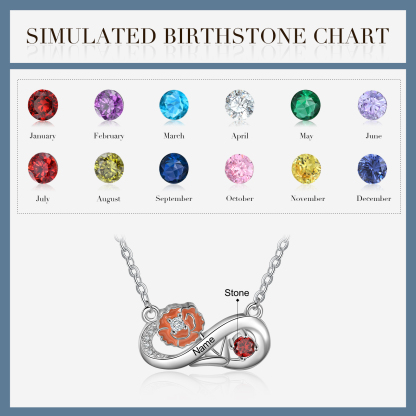 Personalised January Birthflower Necklace With Birthstone Gift For Women-Jessemade AU