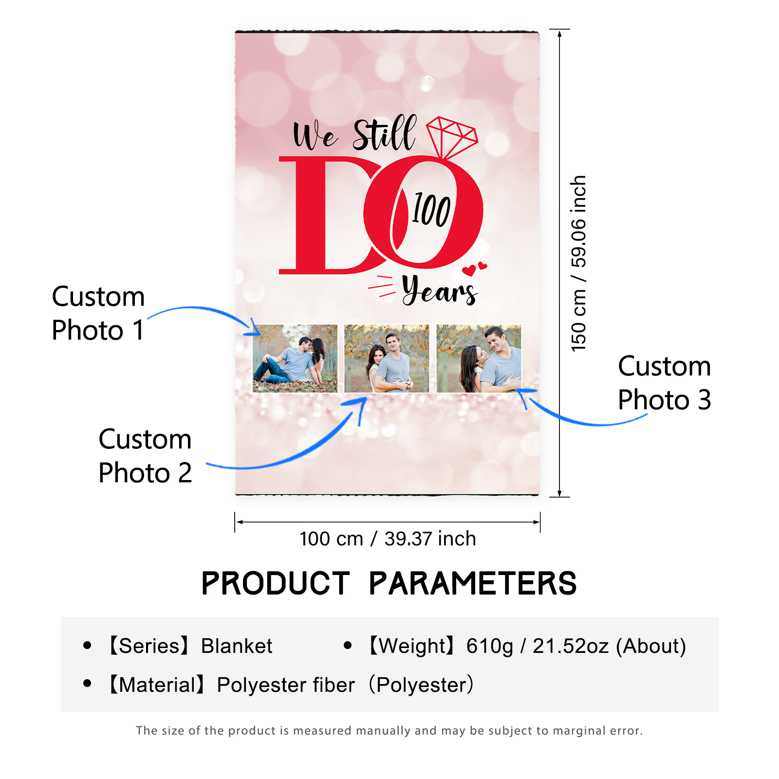 Personalised Couple Blanket Custom Photo "We still do 100 years" Sweet Gift For Her-Jessemade AU