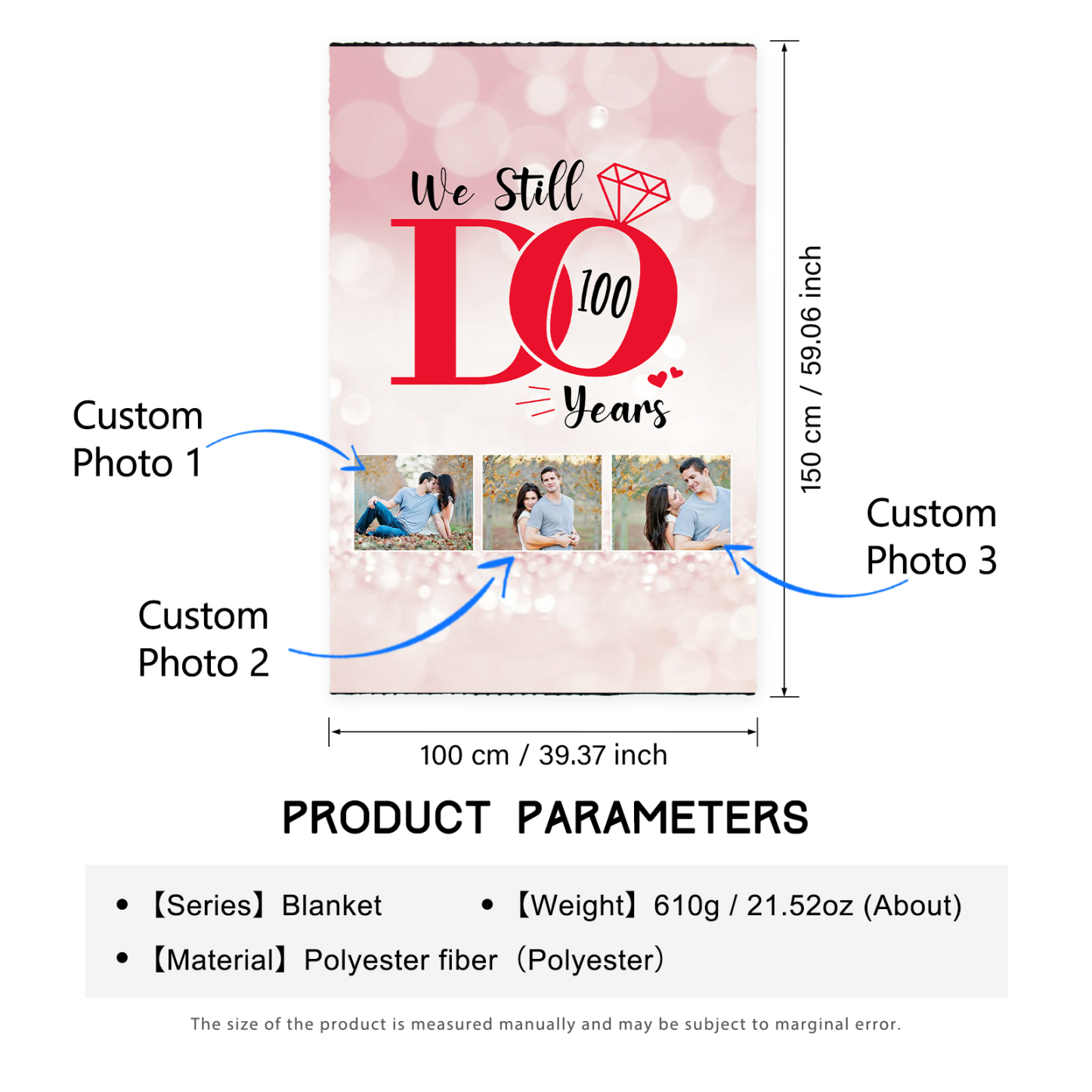 Personalised Couple Blanket Custom Photo "We still do 100 years" Sweet Gift For Her-Jessemade AU