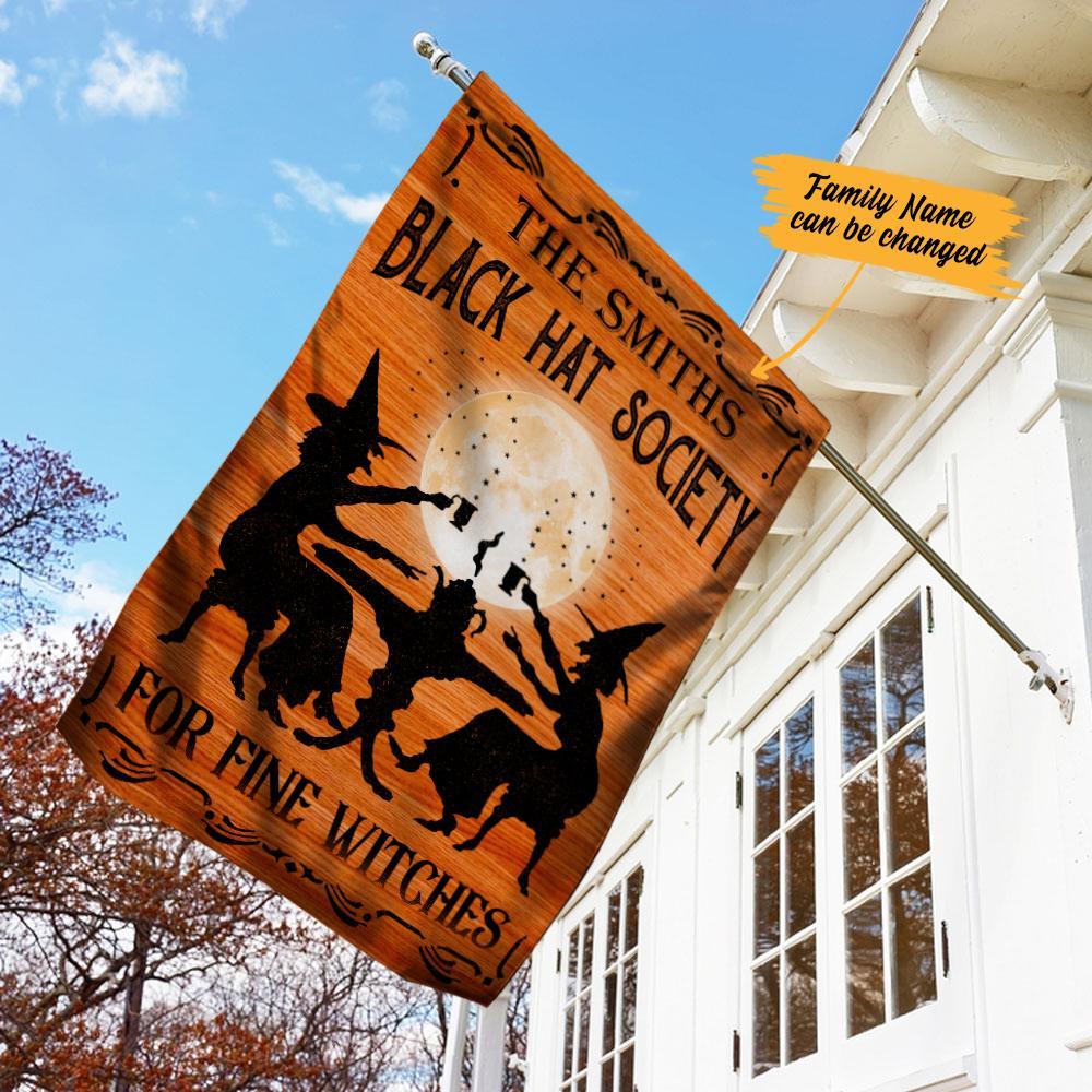 Personalised Halloween Witch Black Hat Society Garden Flag-Jessemade AU