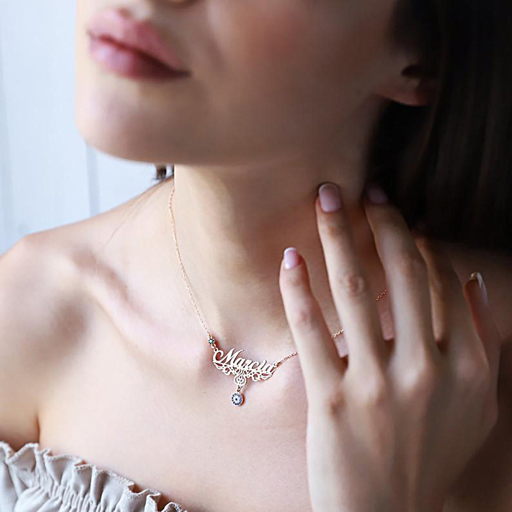 Personalised Necklace Custom 1 Name Necklace Gift For Women-Jessemade AU