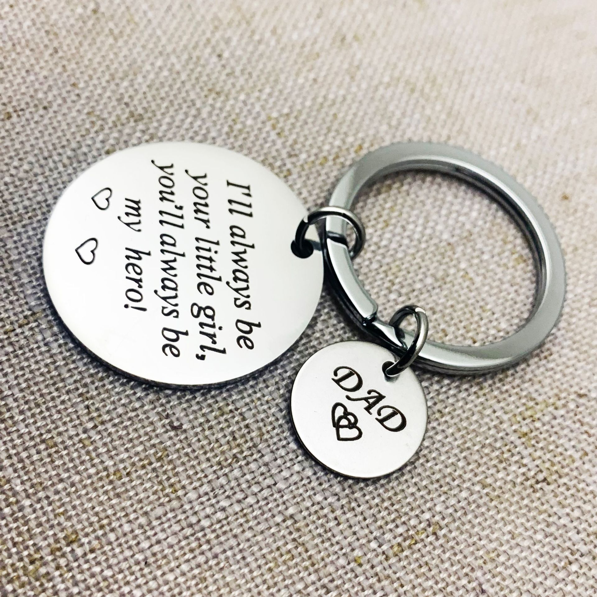 To My Dad From Daughter Keychain Keyring Father's Day Gifts "I'll Always Be Your Little Girl"-Jessemade AU