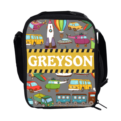 Custom Name Lunch Bag Personalised Cars Pattern Lunch Box Gifts for Kids-Jessemade AU