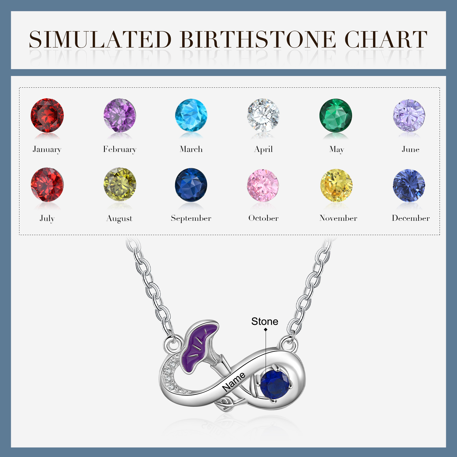 Personalised September Birthflower Necklace With Birthstone Gift For Women-Jessemade AU