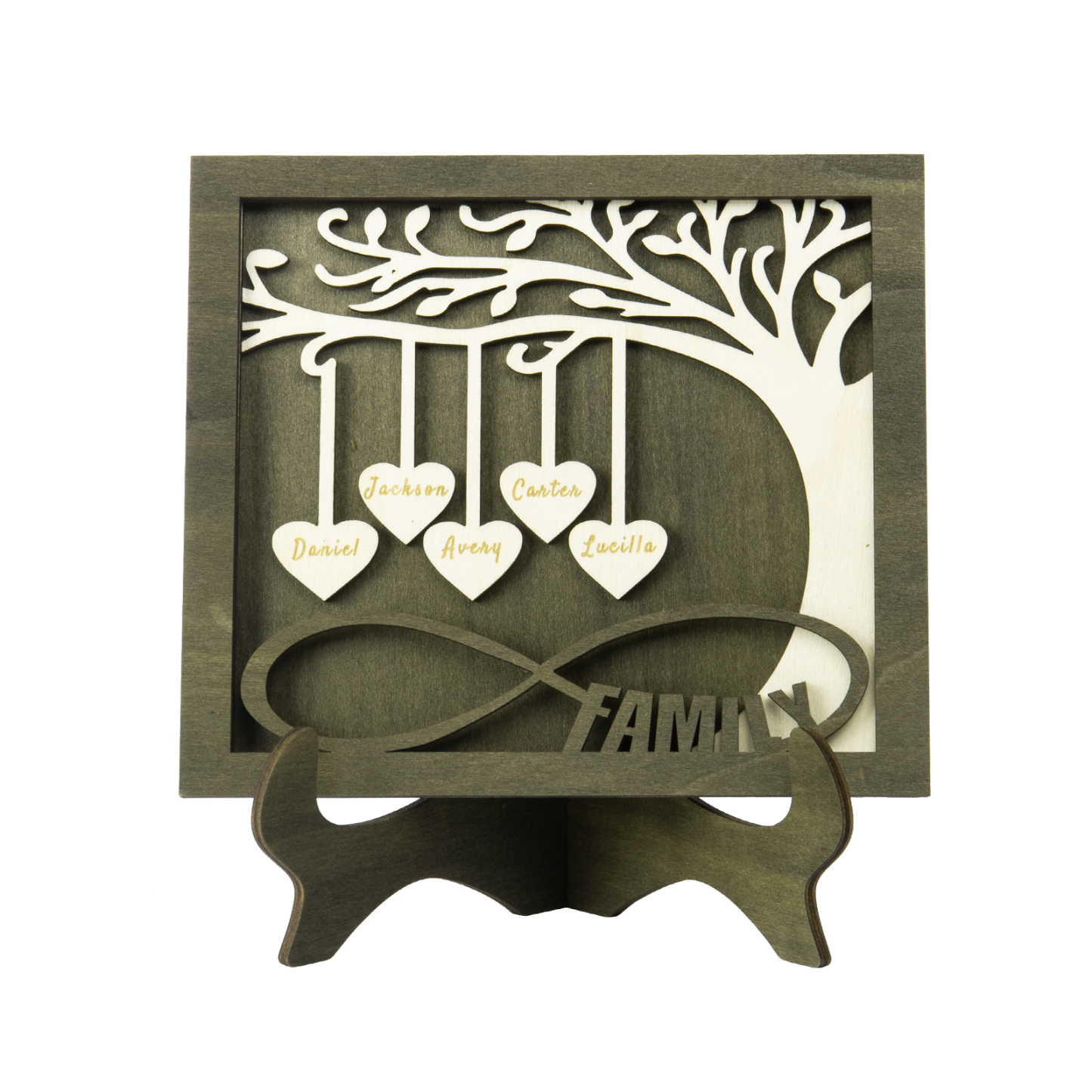 Custom Family Tree Sign with 5 Names Wooden Keepsake Gifts-Jessemade AU