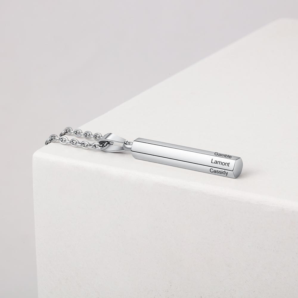 Personalised 6 Names Bar Necklace-Jessemade AU