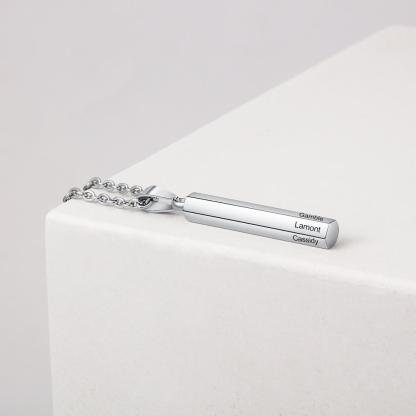 Personalised 6 Names Bar Necklace-Jessemade AU