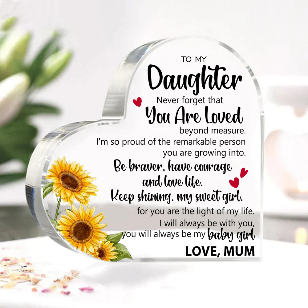 To My Daughter Acrylic Heart Keepsake Heart Ornament - You Will Always Be My Baby Girl-Jessemade AU