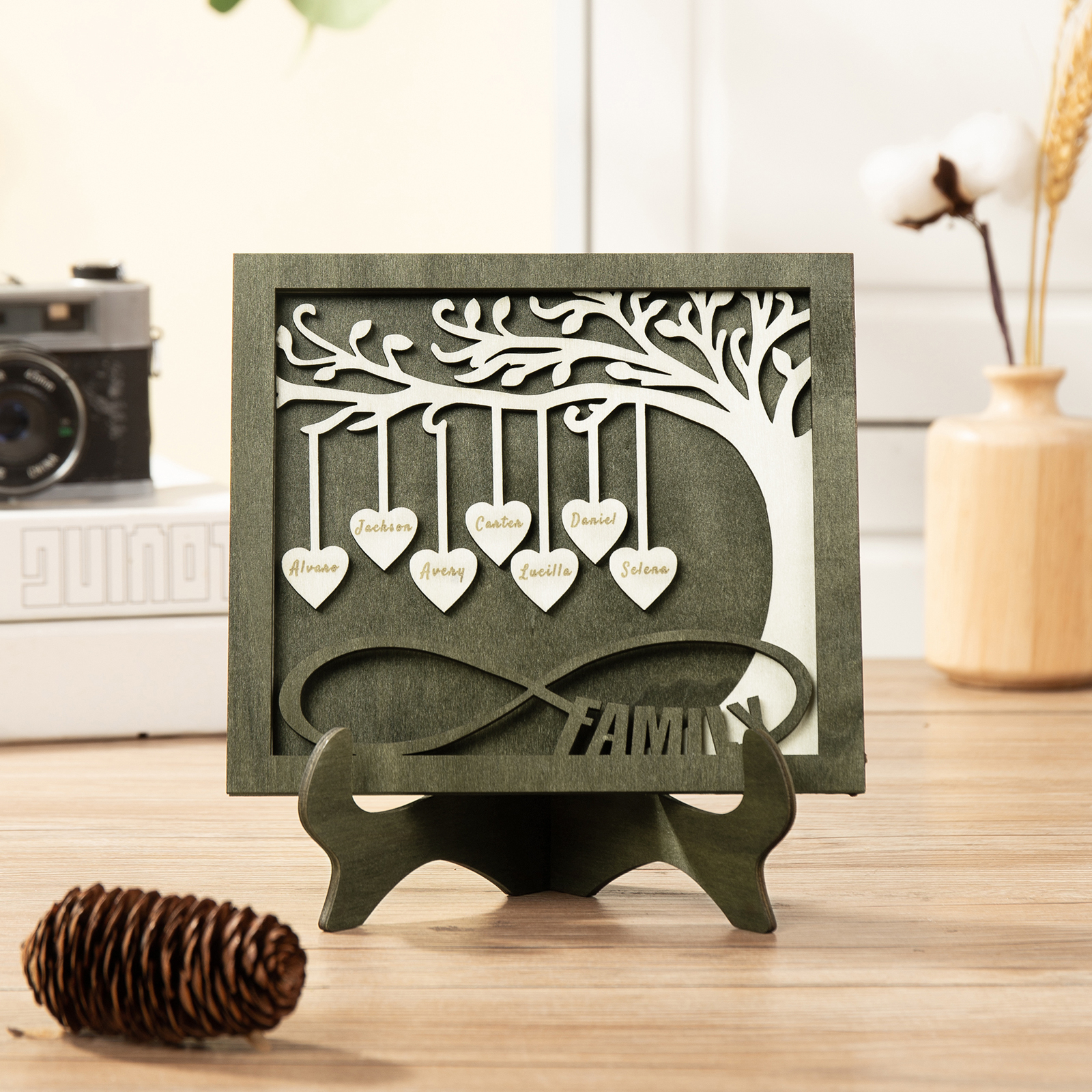 Custom Family Tree Sign with 7 Names Wooden Keepsake Gifts-Jessemade AU