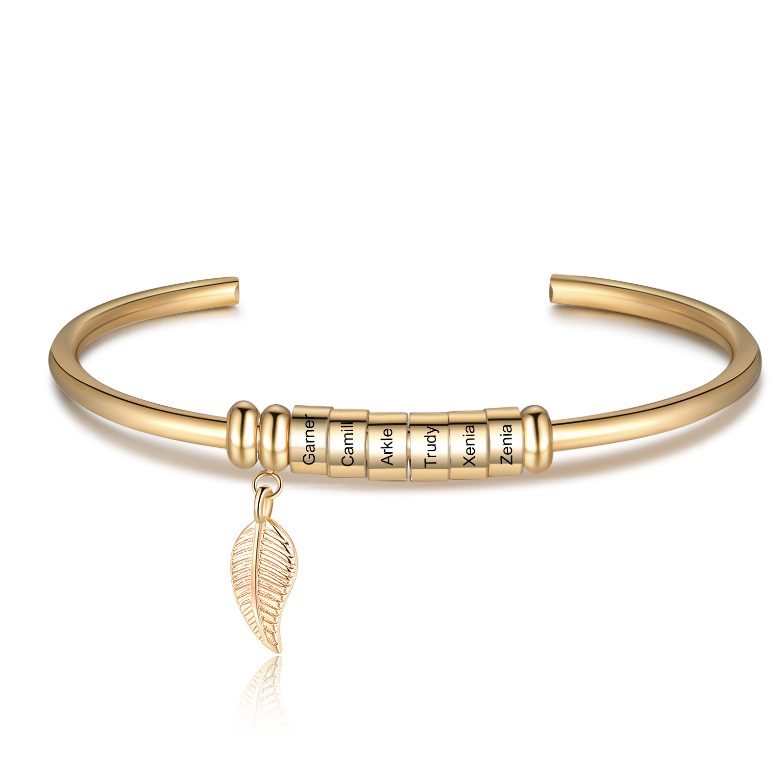 6 Beads Bracelet with a leaf-Jessemade AU