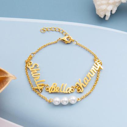 Personalised Bracelet Custom 3 Names Bracelet Gift For Her-Jessemade AU