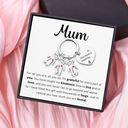 3 Names - Personalised Keychain with Kid Charm Engraved Names Keychain Mother's Day Gift for Mum-Jessemade AU