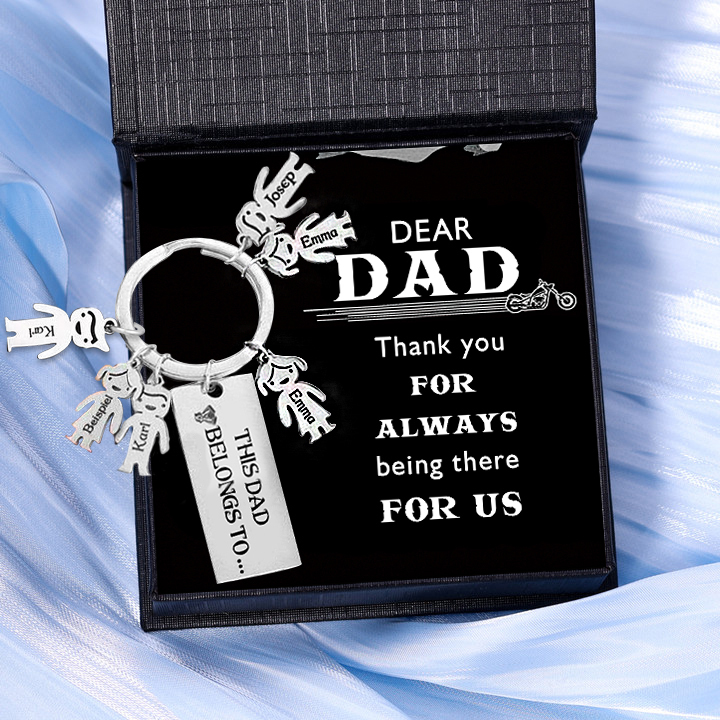 6 Names Personalised 6 Children's Name Keychain This Dad Belongs To Keyring-Jessemade AU