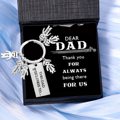 6 Names Personalised 6 Children's Name Keychain This Dad Belongs To Keyring-Jessemade AU